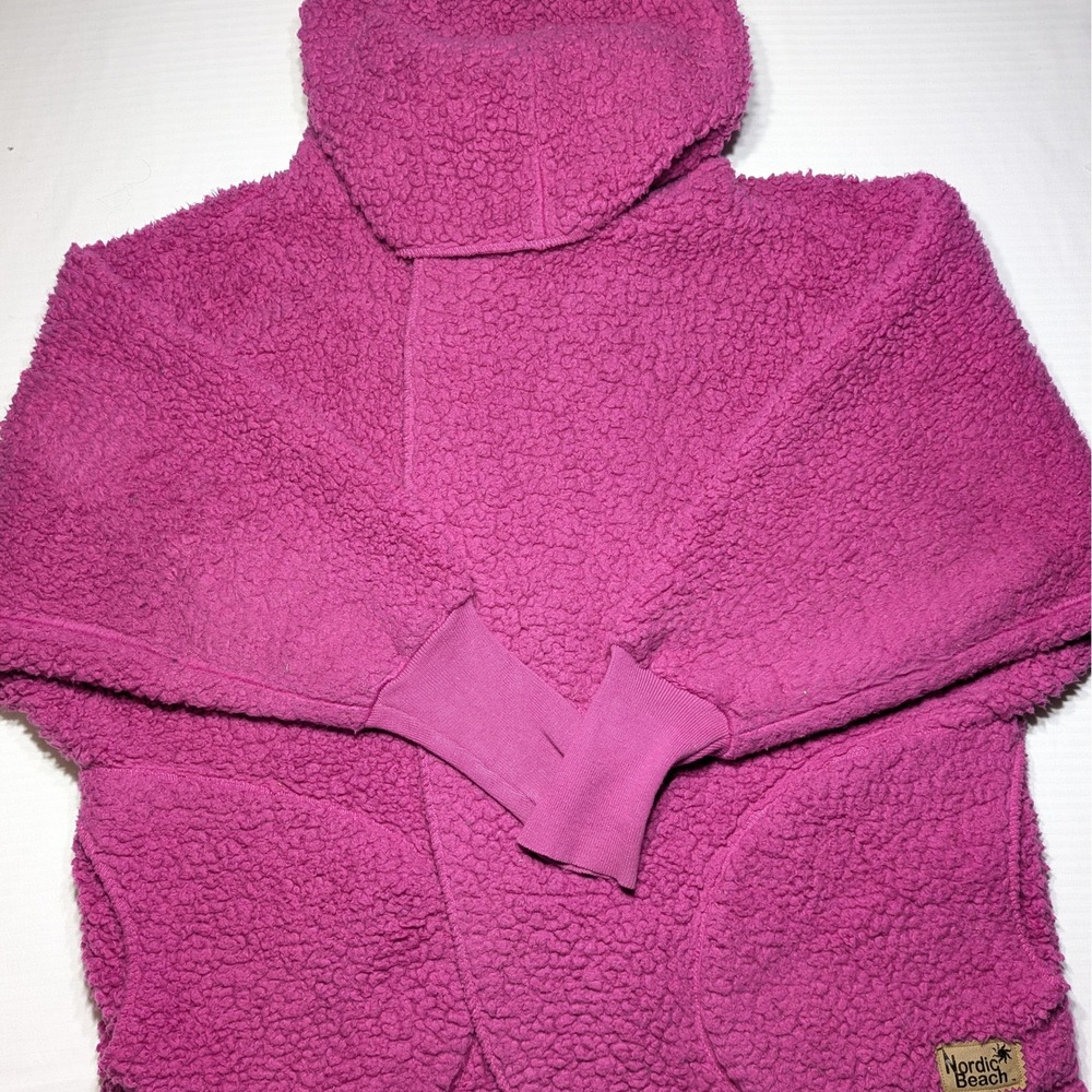Nordic Beach Fabulous Fuchsia Body Wrap One Size Hooded Sherpa Cardigan Gorpcore